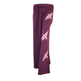 Premium Cotton Wide Pants with Tie Waist and Three Birds Print
