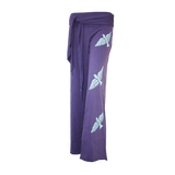 Premium Cotton Wide Pants with Tie Waist and Three Birds Print