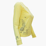 Ladies Long Sleeve Tee with Buddha on Lotus - Ku Brands