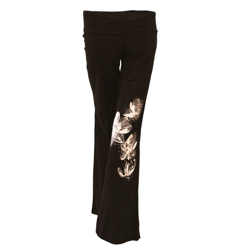 Ku Ladies Lotus Pants, French Terry Pants for excercise Black 