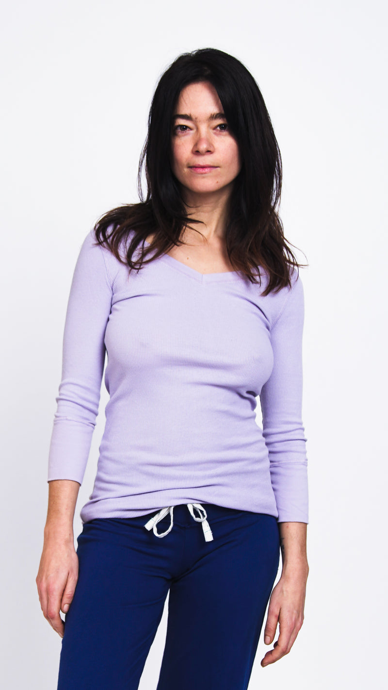 Lotus V Neck Rib Top