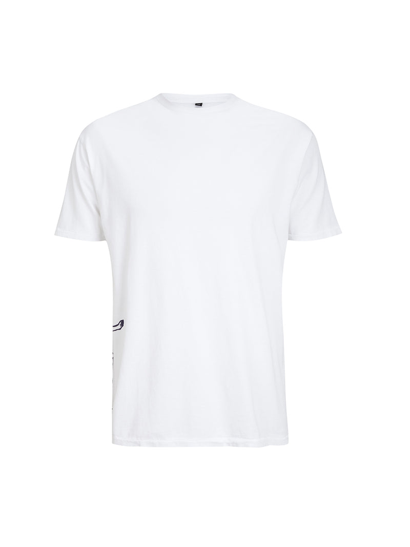 Mens Short Sleeve Round Neck Tee with standing Monk